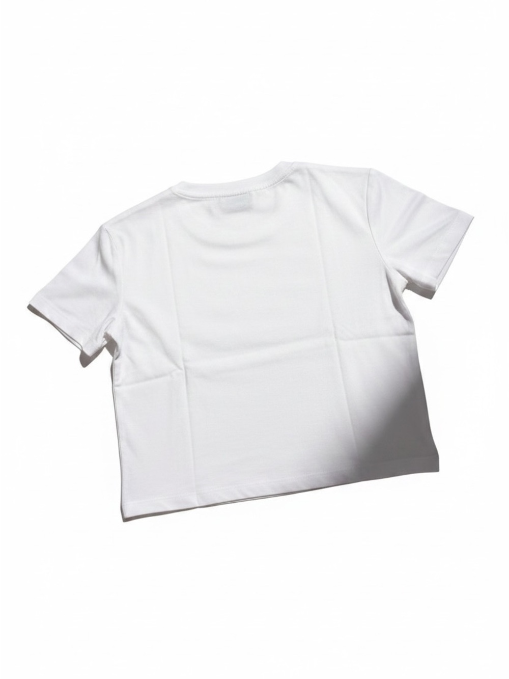 Zara Cropped White Ribbed Crewneck Tee- Size S - Picture 3 of 7